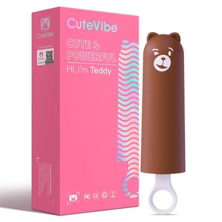 Вібратор CuteVibe Teddy Brown (Pink Dildo), реалістичний вібратор під виглядом морозива №5