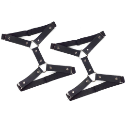 Гартери на ногу із натуральної шкіри Art of Sex - Kristina Leg Garters (2 шт), цвет Чорний - - фото №4