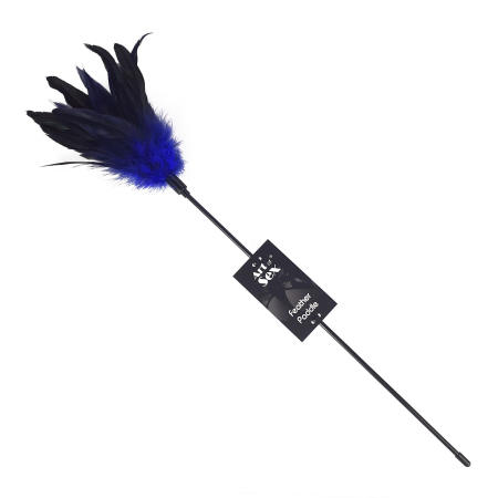 Лоскітка з пером півня Art of Sex – Feather Paddle, синя 