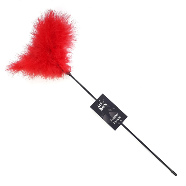 Лоскітка з пером індика Art of Sex – Feather Paddle, червона - фото