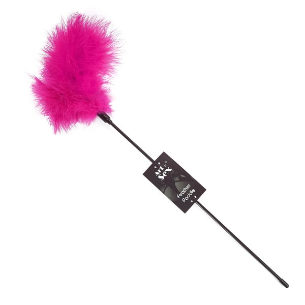 Лоскітка з пером індика Art of Sex – Feather Paddle, темно-рожева - фото