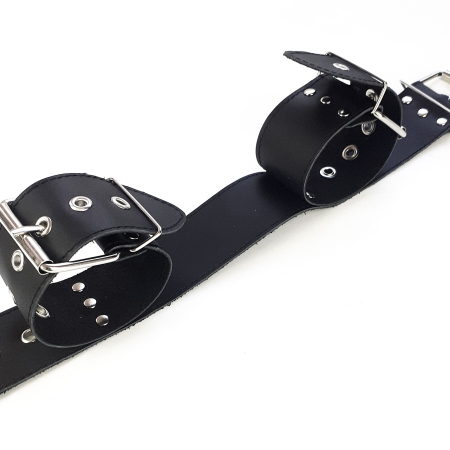 Нашийник з наручниками із натуральної шкіри Art of Sex - Bondage Collar with Handcuffs №6