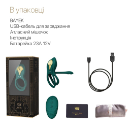 Смарт-ерекційне кільце Zalo - BAYEK Turquoise Green, подвійне з ввідною частиною, пульт ДК - - фото №7