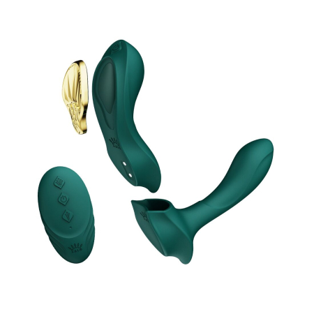 Смарт-вібратор у трусики Zalo - AYA Turquoise Green, насадка та пульт ДК - фото