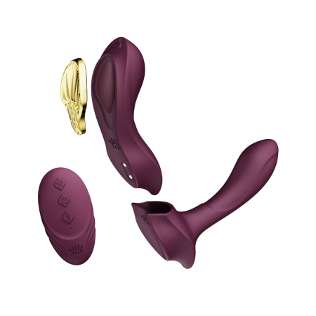 Смарт-вібратор у трусики Zalo - AYA Velvet Purple, насадка та пульт ДК 