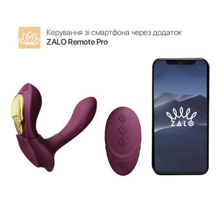 Смарт-вібратор у трусики Zalo - AYA Velvet Purple, насадка та пульт ДК №2