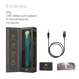 Смартвібратор-пульсатор Zalo — King Turquoise Green, кристал Swarovski - - фото №8