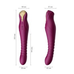 Смартвібратор-пульсатор Zalo — King Velvet Purple, кристал Swarovski - - фото №3