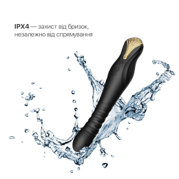 Смартвібратор-пульсатор Zalo — King Obsidian Black, кристал Swarovski - - фото №6