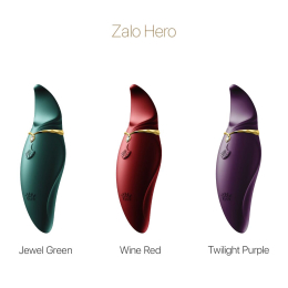 Вібратор 2в1 з язичком Zalo — Hero Wine Red, кристал Swarovski - №8