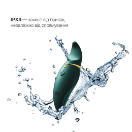 Вібратор 2в1 з язичком Zalo — Hero Jewel Green, кристал Swarovski - - фото №5