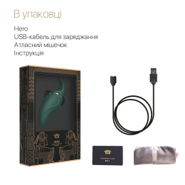 Вібратор 2в1 з язичком Zalo — Hero Jewel Green, кристал Swarovski - - фото №7