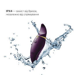 Вібратор 2в1 з язичком Zalo — Hero Twilight Purple, кристал Swarovski - - фото №5