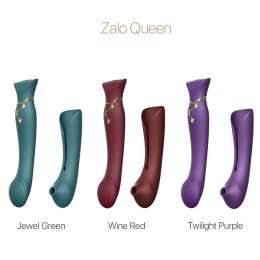 Смартвібратор 3в1 Zalo — Queen Wine Red, пульсівна перлина та вакуум, кристал Swarovski - - фото №9