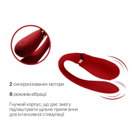 Смартвібратор для пар Zalo — Fanfan Bright Red - №5