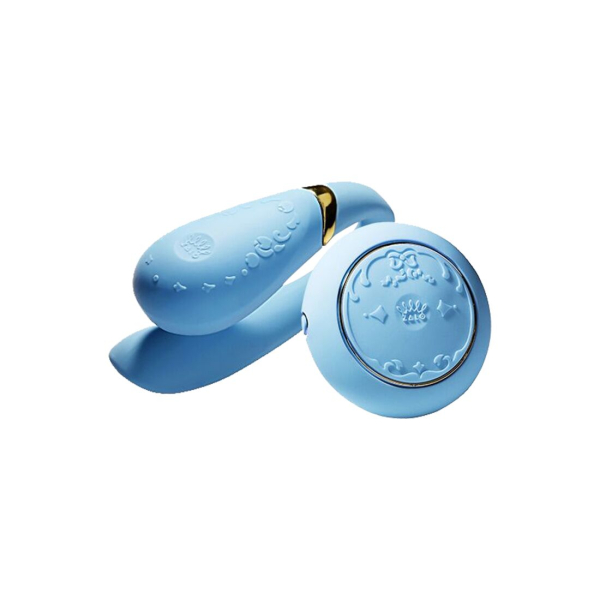 Смартвібратор для пар Zalo Fanfan set Royal Blue, пульт ДК - фото