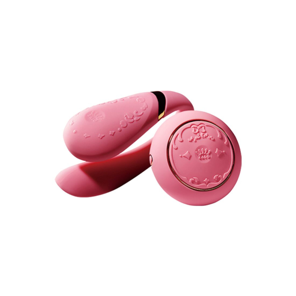 Смартвібратор для пар Zalo Fanfan set Rouge Pink, пульт ДК - фото