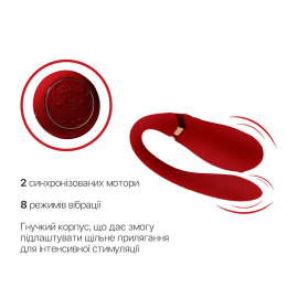 Смартвібратор для пар Zalo Fanfan set Bright Red, пульт ДК - №5