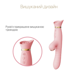 Пульсатор-вібратор із вакуумною стимуляцією клітора Zalo - ROSE Thruster Strawberry Pink - - фото №3