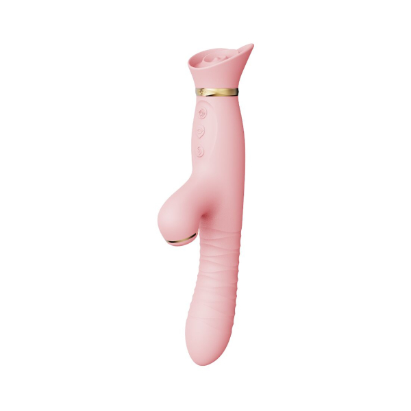 Пульсатор-вібратор із вакуумною стимуляцією клітора Zalo - ROSE Thruster Strawberry Pink - фото