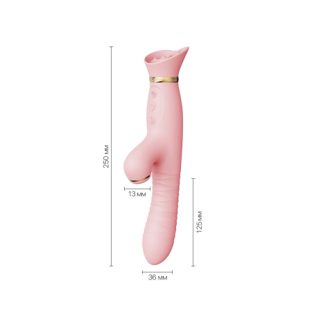 Пульсатор-вібратор із вакуумною стимуляцією клітора Zalo - ROSE Thruster Strawberry Pink - фото №2