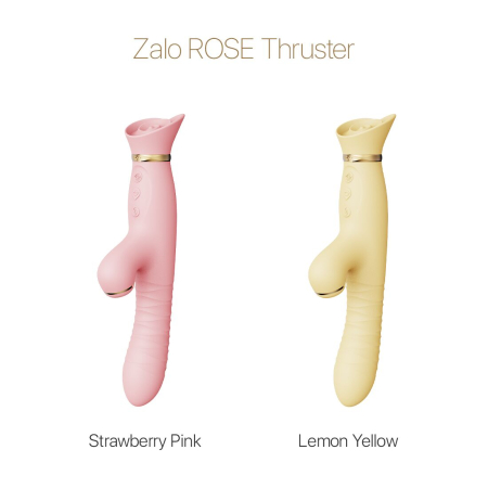 Пульсатор-вібратор із вакуумною стимуляцією клітора Zalo - ROSE Thruster Lemon Yellow - фото №8