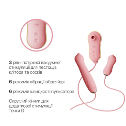 Набір 3в1 Zalo – UNICORN Set Pink, віброяйце, пульсатор, вакуумний стимулятор - - фото №4