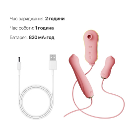 Набір 3в1 Zalo – UNICORN Set Pink, віброяйце, пульсатор, вакуумний стимулятор - - фото №6