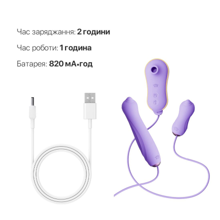 Набір 3в1 Zalo – UNICORN Set Violet, віброяйце, пульсатор, вакуумний стимулятор №6