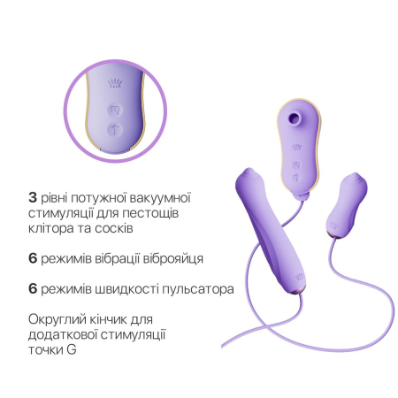 Набір 3в1 Zalo – UNICORN Set Violet, віброяйце, пульсатор, вакуумний стимулятор №4