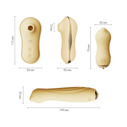 Набір 3в1 Zalo – UNICORN Set Yellow, віброяйце, пульсатор, вакуумний стимулятор - - фото №2