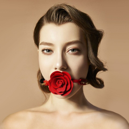 Розкішний кляп у вигляді троянди Zalo - Rose Ball Gag, подвійне використання - фото №6