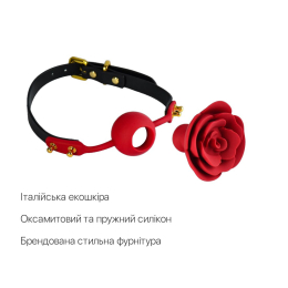 Розкішний кляп у вигляді троянди Zalo - Rose Ball Gag, подвійне використання - - фото №3