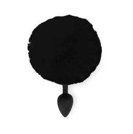 Силіконова анальна пробка М Art of Sex - Silicone Bunny Tails Butt plug Black, діаметр 3,5 см - - фото №2