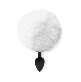 Силіконова анальна пробка М Art of Sex - Silicone Bunny Tails Butt plug White, діаметр 3,5 см - - фото №2