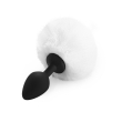 Силіконова анальна пробка М Art of Sex - Silicone Bunny Tails Butt plug White, діаметр 3,5 см - фото №1