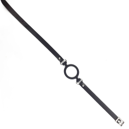 Кляп-розширювач силіконове кільце Art of Sex – Gag Ring, чорний, натуральна шкіра - - фото №3