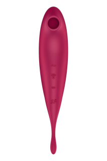 Смарт-вібратор для клітора з вакуумною стимуляцією Satisfyer Twirling Pro+ dark red - - фото №3
