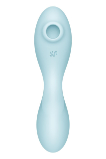 Вакуумний смарт-стимулятор із вібрацією Satisfyer Curvy Trinity 5 (Blue), керування зі смартфона - - фото №2