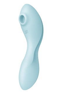 Вакуумний смарт-стимулятор із вібрацією Satisfyer Curvy Trinity 5 (Blue), керування зі смартфона - - фото №3