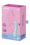 Вакуумний смарт-стимулятор із вібрацією Satisfyer Curvy Trinity 5 (Blue), керування зі смартфона - фото №7