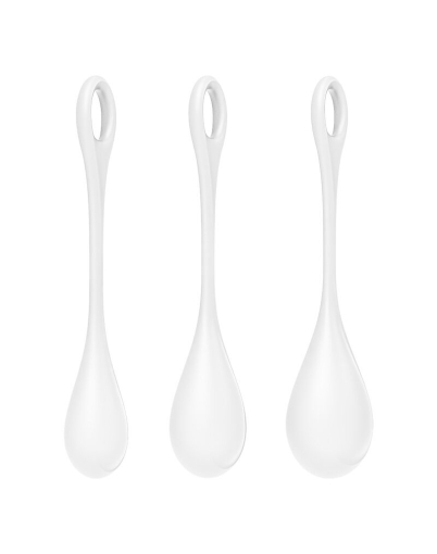 Набір йоні намистин Satisfyer Yoni Power 1 White, діаметр 2-2,5-3см, вага 22-46-74гр - фото №2