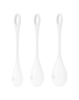 Набір йоні намистин Satisfyer Yoni Power 1 White, діаметр 2-2,5-3см, вага 22-46-74гр - - фото №4