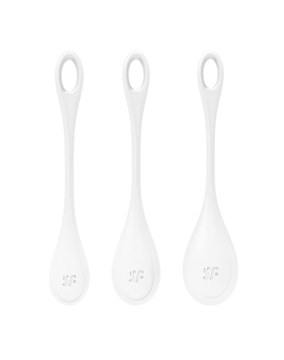 Набір йоні намистин Satisfyer Yoni Power 1 White, діаметр 2-2,5-3см, вага 22-46-74гр - фото