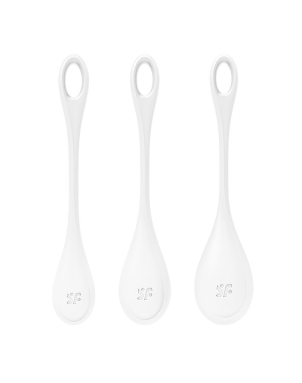 Набір йоні намистин Satisfyer Yoni Power 1 White, діаметр 2-2,5-3см, вага 22-46-74гр - фото