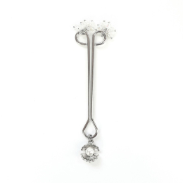 Затискач для клітора перлина з мушлею та кристалами Art of Sex - Margie clit clamp, Срібло - - фото №2