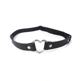 Гартер на ногу Серце з натуральної шкіри Art of Sex - Terri, колір Чорний (1шт.) - - фото №2