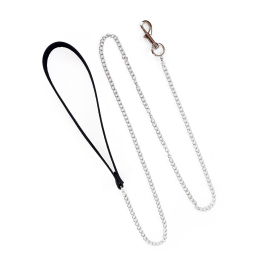 Повідець на ланцюжку із натуральної шкіри Art of Sex - Leash, колір Чорний - - фото №2