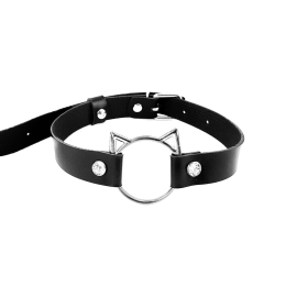 Чокер на шию Киця Art of Sex - Kiti з натуральної шкіри, колір Чорний - - фото №2