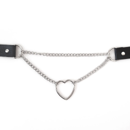 Чокер на шию Серце Art of Sex - Paris, з натуральної шкіри, колір Чорний - - фото №3